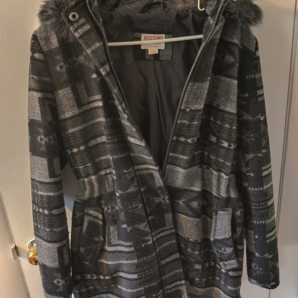 Wool blend hooded coat mossimo